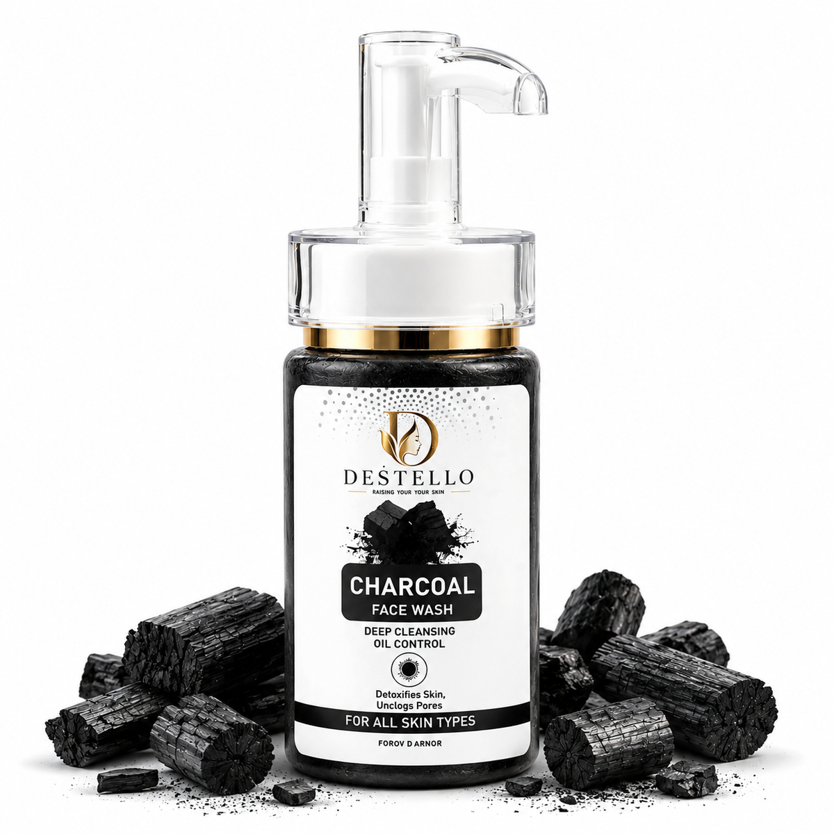 Destello Charcoal Face Wash – Deep Cleansing & Oil Control | 120ml